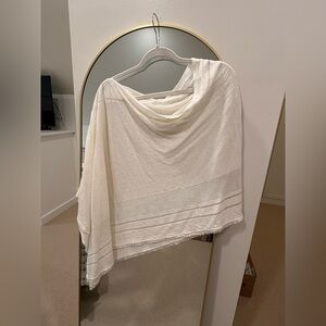 InCashmere Cream Linen Shawl